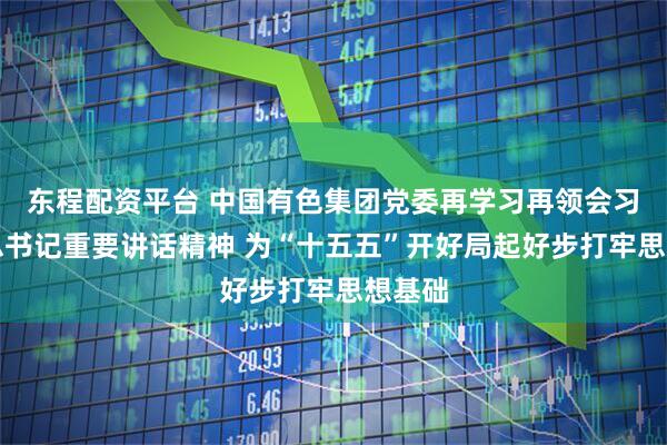 东程配资平台 中国有色集团党委再学习再领会习近平总书记重要讲话精神 为“十五五”开好局起好步打牢思想基础
